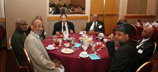 men at table